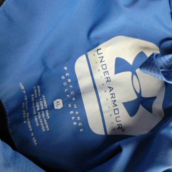 Under Armour Jacket Mens XL Blue Performance Golf Wear Windbreaker Half Zip S/S - Picture 9 of 11
